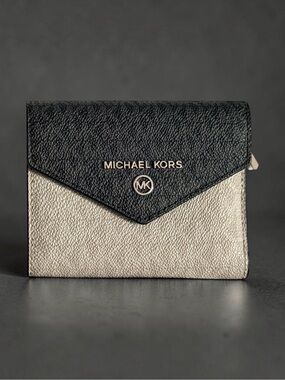 Michael Kors Black and Silver Envelope Wallet